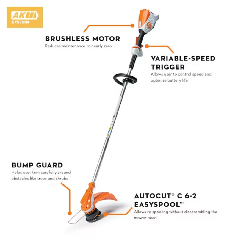 Stihl LITHIUM-ION TRIM.W/AK 20 BATT/CHARGRAUTOCUT C 6-2 HEAD .095 FSA60R SET